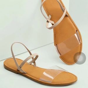 Clear Open Toe Band Slingback Gladiator Sandals